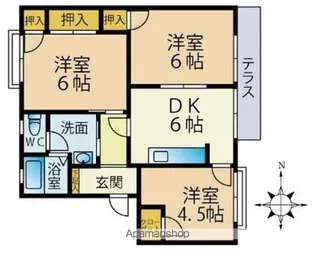 ウォルケネスト梅満【B101号室】の間取り