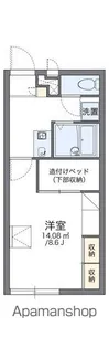 レオパレスりんごの木【208号室】の間取り