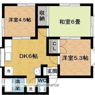ハイツソレイユB棟【1階】の間取り
