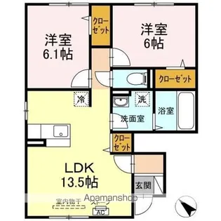 ソレア和徳 A【1階】の間取り