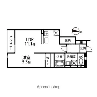 HERMOSO SARAI【103号室】の間取り