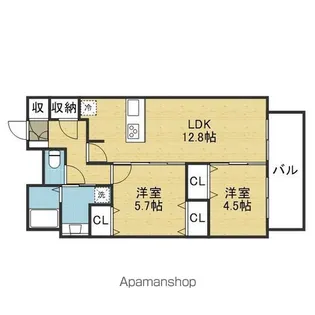 ARTIZA瓦屋町Ⅰ【10階】の間取り