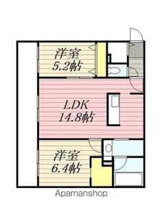 KーPLACE東札幌【205号室】の間取り