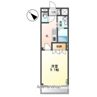 パルティールK【106号室】の間取り