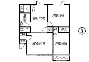 コーポ宝来2号館【2A号室】の間取り
