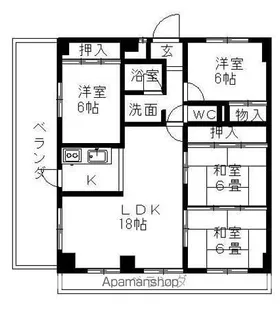 エステート高針台【405号室】の間取り