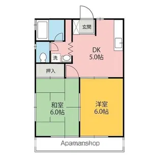亀井ハイツ【202号室】の間取り