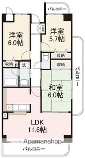 グラン新蔵【201号室】の間取り
