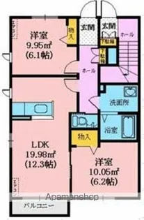 シャーメゾン安達ヶ原A【102号室】の間取り