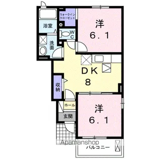 ドルチェヴィータ弐号館【1階】の間取り