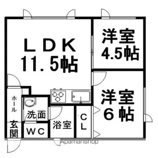 カーサヴィオラ【1階】の間取り