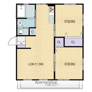高洲マンション【307号室】の間取り