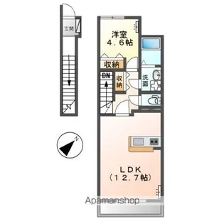 ミルキーウェイ酒津【203号室】の間取り