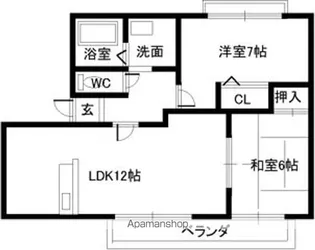 ハイツモンテリブロ【102号室】の間取り