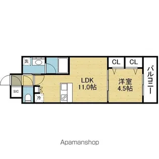 スプランディッド本町グラン【8階】の間取り