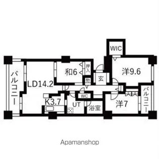 アパタワーズ札幌大通公園【13階】の間取り