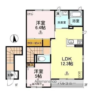 リヴァージュ 弐番館【2階】の間取り