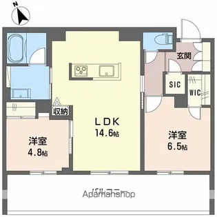 シャーメゾン ワイズベル【202号室】の間取り