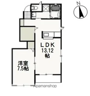 グランクレスト B【1階】の間取り