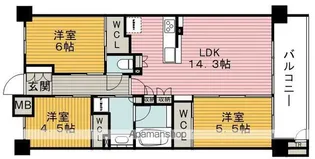 リビオ豊中少路【6階】の間取り