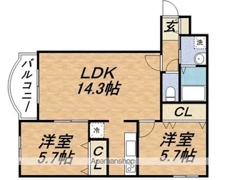 TA21宮ヶ丘【3階】の間取り