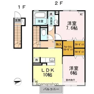ブリーズ藤島【201号室】の間取り