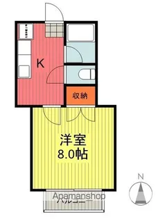 サンハイツ山ノ下【203号室】の間取り