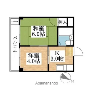 コーポ園城【303号室】の間取り