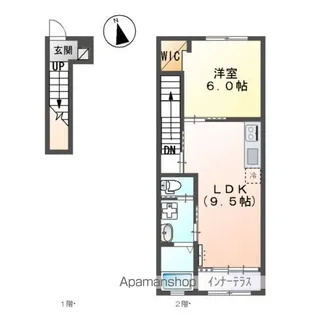 ブリスヒルズ坊金【2階】の間取り