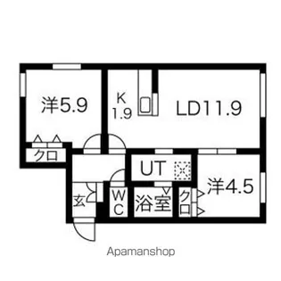 ブランブリエ二十四軒【1階】の間取り