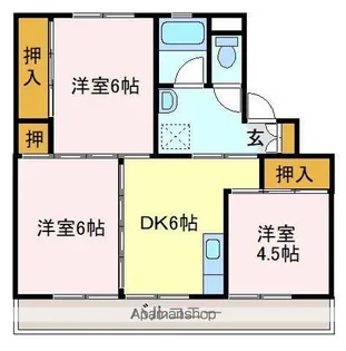 ビレッジハウス船木Ⅱ2号棟【2階】の間取り