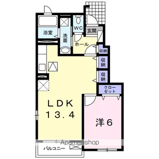 ブライト・ヒルサイトB【1階】の間取り