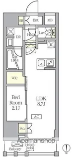 アジールコート王子【9階】の間取り
