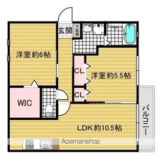 サニーコート院殿【202号室号室】の間取り