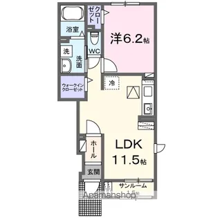 メゾンソレイユⅤ【1階】の間取り