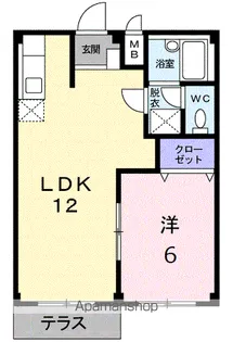 エルディム岡崎B【1階】の間取り