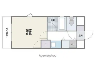 パラージュ西新【4階】の間取り