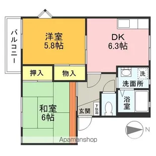 2DKの間取り画像