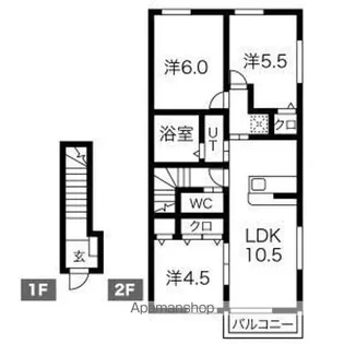 RESI NAGAI(レジながい)Ⅰ【202号室】の間取り