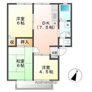 ウィンディア高尾【1階】の間取り