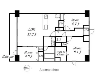 アローム ドゥ ジョア【1305号室】の間取り