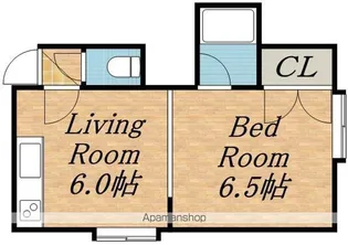 第22森宅建マンション【2階】の間取り