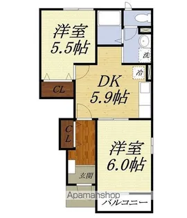 リバーサイド細江B【1階】の間取り