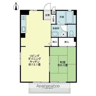 1LDKの間取り画像