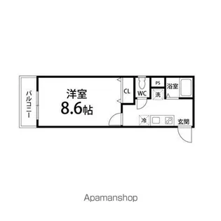 サンシャレィ中島丁【108号室】の間取り