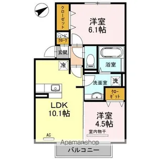 セジュール永添【202号室】の間取り