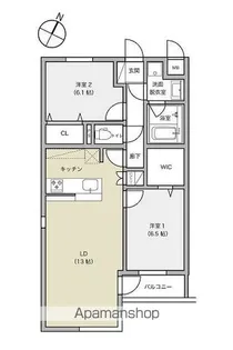 ジュヴネ白板【1階】の間取り