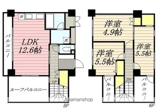 カーサ・スパジオ【5階】の間取り