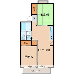 PARCROSETTE(伊在)1番館【2階】の間取り