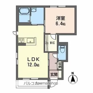 ミューローズ長橋Ⅱ・B【1階】の間取り